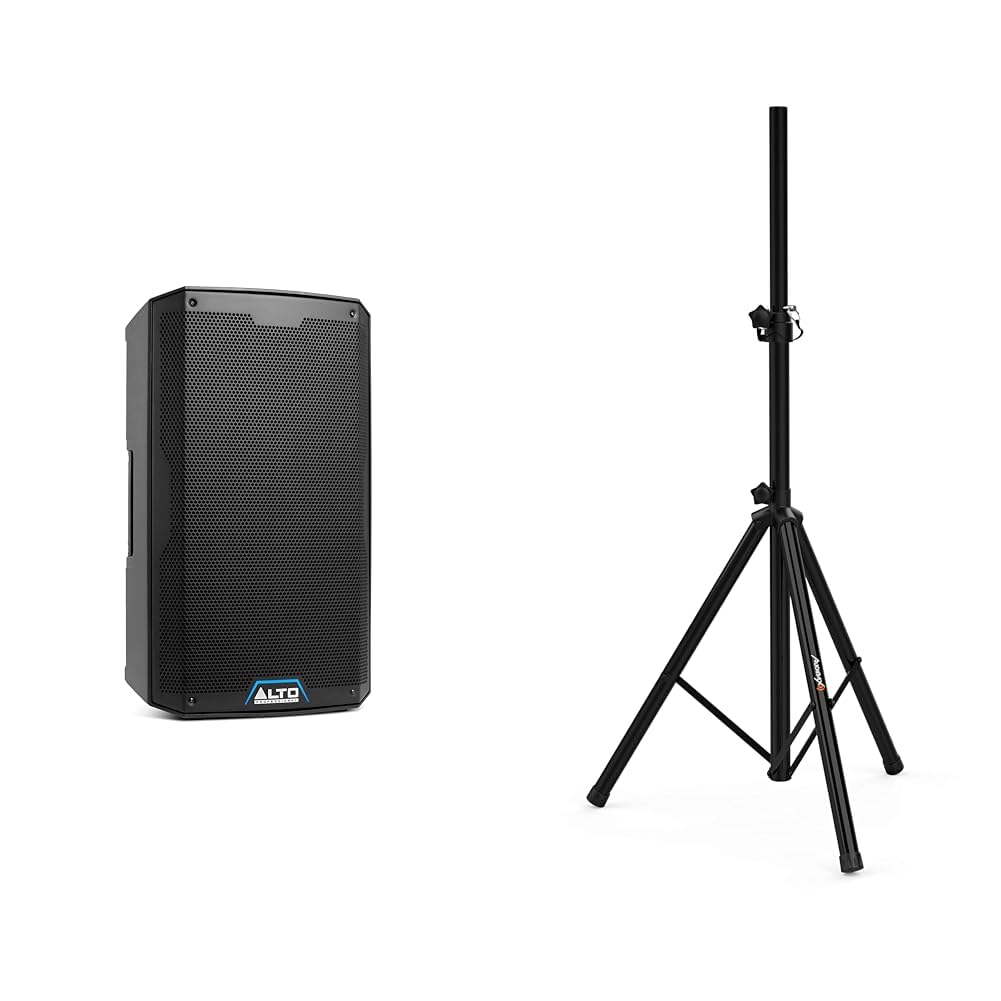 Alto Professional TS412 Altavoz PA Activo de 2500W 12" con Mezclador de 3 Canales, Streaming Bluetoo & Audibax Neo 131 - Soporte Profesional para Altavoces - Trípode para Altavoces -Trípode Extensible