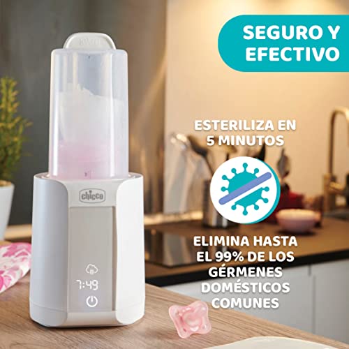Chicco Calienta Biberones Y Esterilizador, Calentador de Alimentos y Biberones para Bebés con 27 Programas, Calienta a la Temperatura Óptima, con Temporizador y Descongelación, Apto Potitos - Blanco - imagen 6