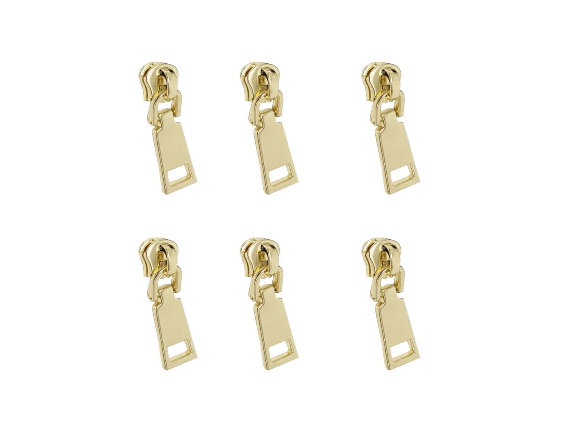 Replacement Zipper-6 Piece,Coat Boots Zippers Sewing Notions Fasteners Supplies，Zipper Pull Replacement(Light Gold)