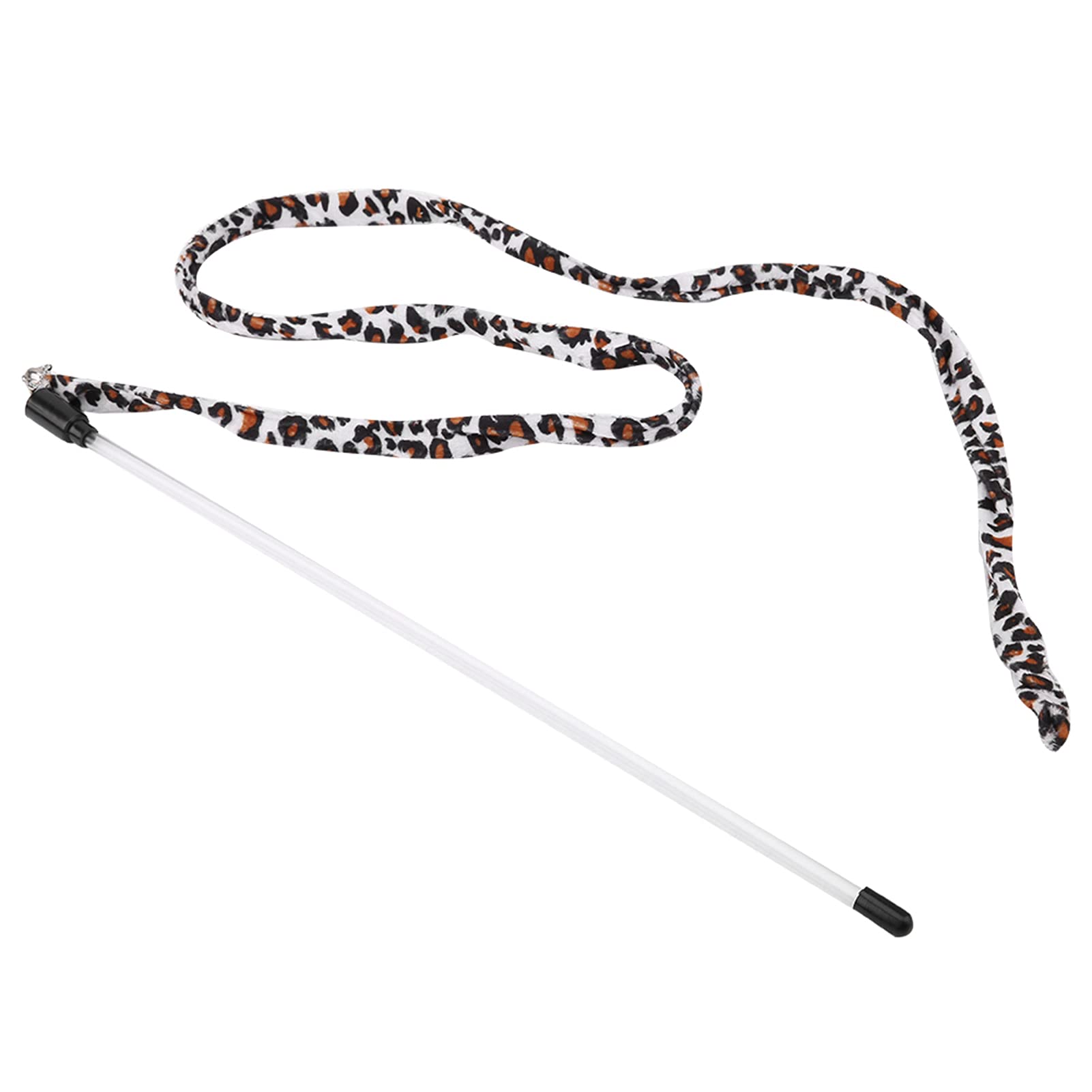Cat Teaser Toy Funny Wand with Leopard Print Tail and Bell, Decreases Boredom, Increases Exercise Time