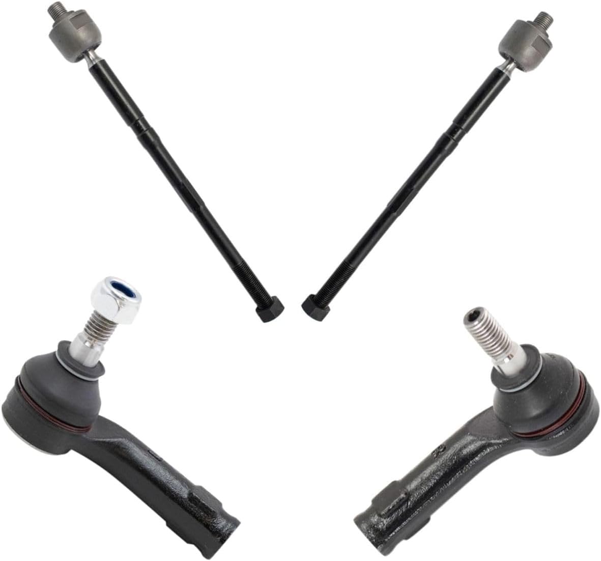 4pc Front Inner & Outer Steering Tie Rod End Linkage Kit Set 4pcs for Ford for Fiesta 1.6L 2011-2018 & 1.0L 2014-2017