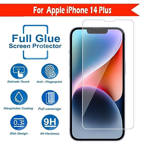 Image of Tempered Glass Screen Protector Compatible for Apple iPhone 14 Max with Full Screen Coverage; Except Edges and Easy Installation Kit(Transparent), Pack of 1
