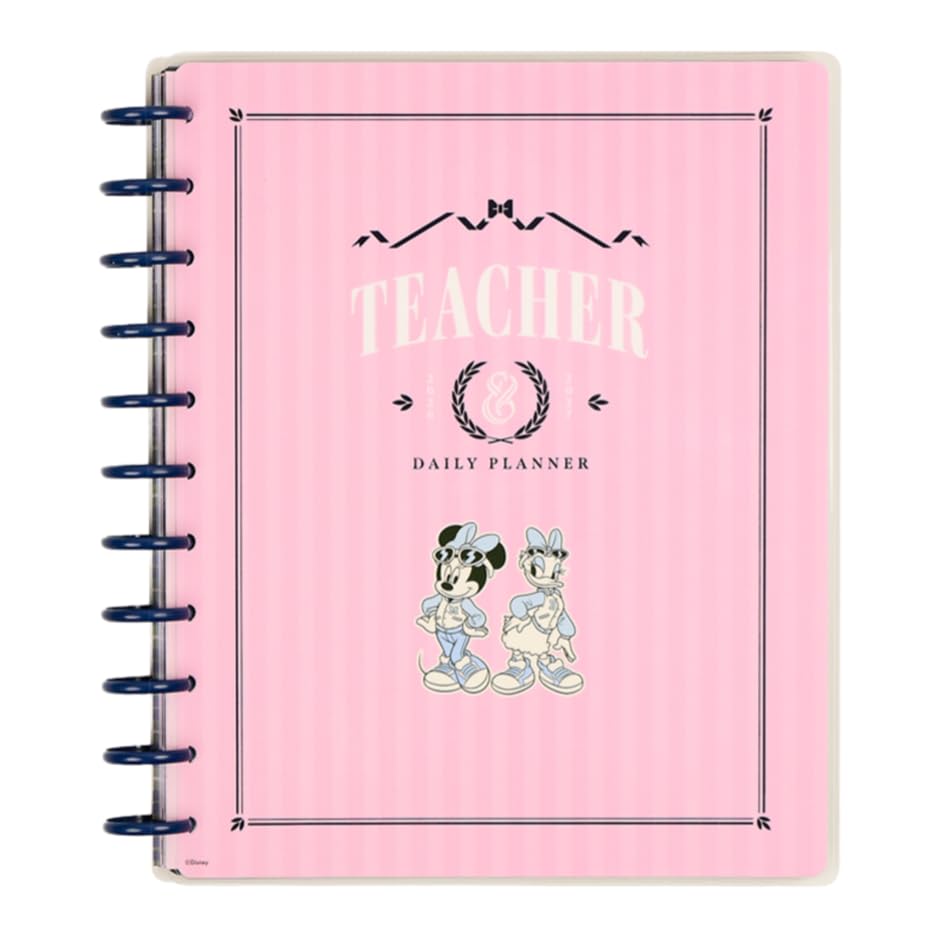 Happy Planner Disney Disc-Bound 12-Month Academic Planner July 2026June 2027 Big Size 8.5 x 11 Teacher Layout 12 Dividers Minnie & Daisy Varsity