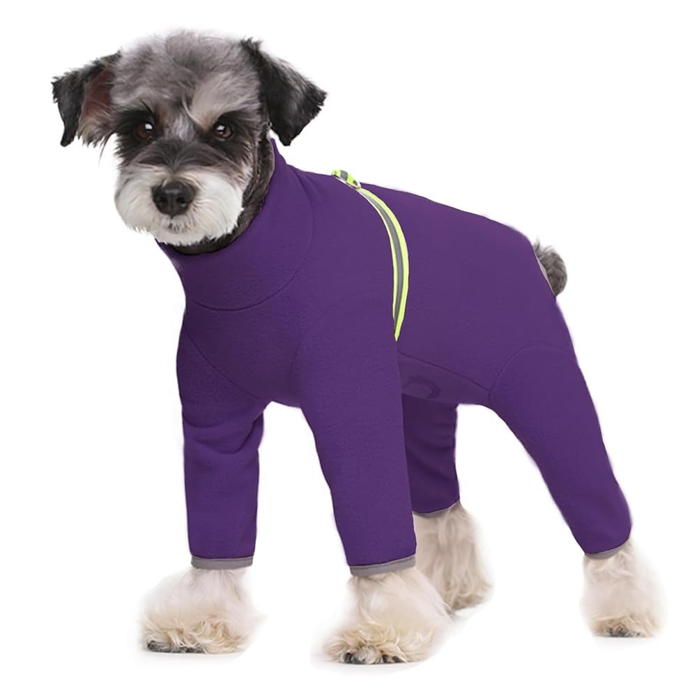 BT Bear Small Dogs Winter Clothes,Dog Winter Warm Coat Soft Fleece with Reflective Zip Dog Onesie Jumpsuit