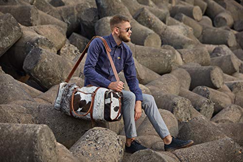 Myra Bag Amore Cowhide & Leather Duffle Travel Bag S-11224