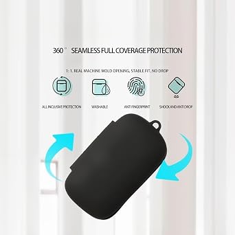 Case Compatible with iFLYTEK AI Translation Earbuds AIH-2541, Silicone Shockproof Protective Case [Front LED Visible].Black