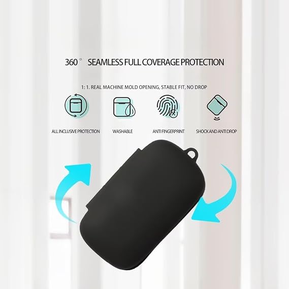 Case Compatible with iFLYTEK AI Translation Earbuds AIH-2541, Silicone Shockproof Protective Case [Front LED Visible].Black
