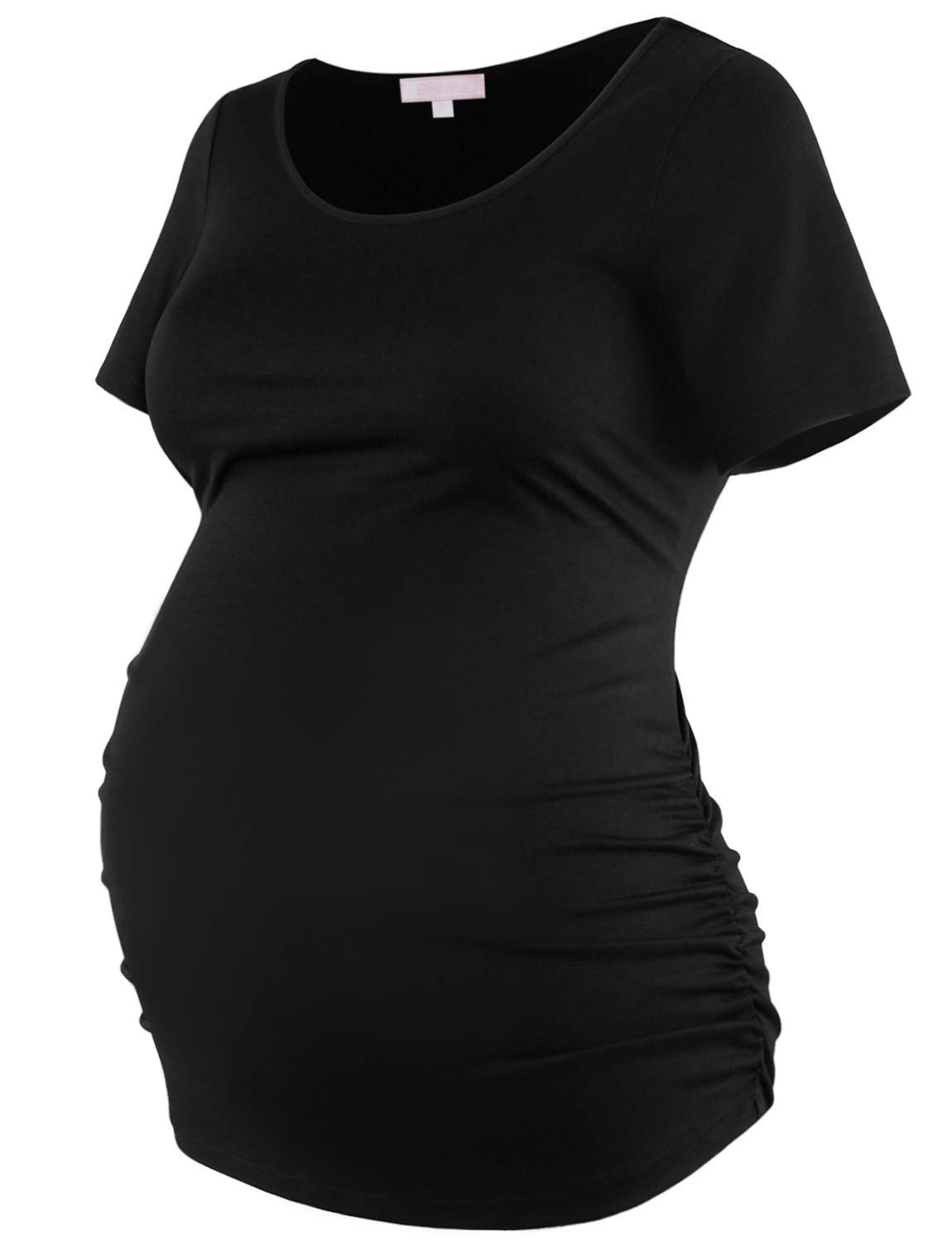 Bhome Maternity Shirt Short Sleeve Tshirt Summer Layering Pregnancy Tee