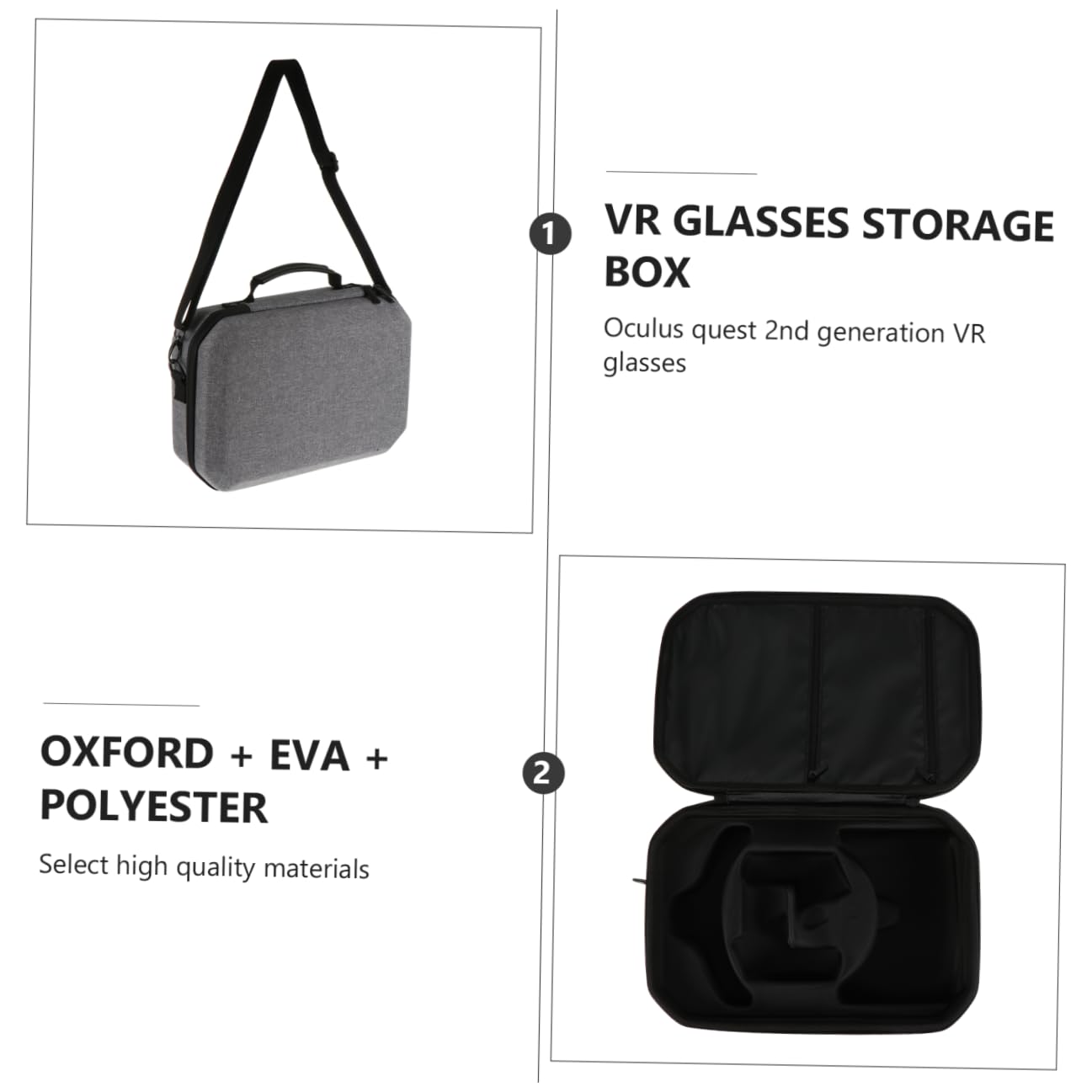 Uonlytech Caja de Almacenamiento para Gafas VR Bolsa Protectora de Eva Estuche de Transporte Compatible con Gafas VR de Segunda Generación Viajes y Protección contra Golpes