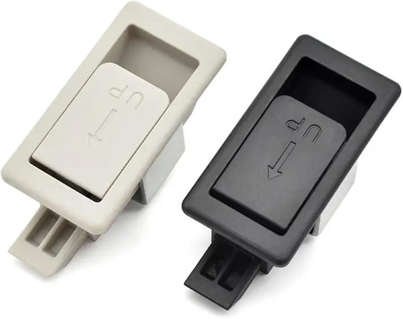 XK111 Industrial Electric Cabinet Black Plastic Keyless Percussion Close Inline Panel Latch Lock 1Pcs(XK111B)