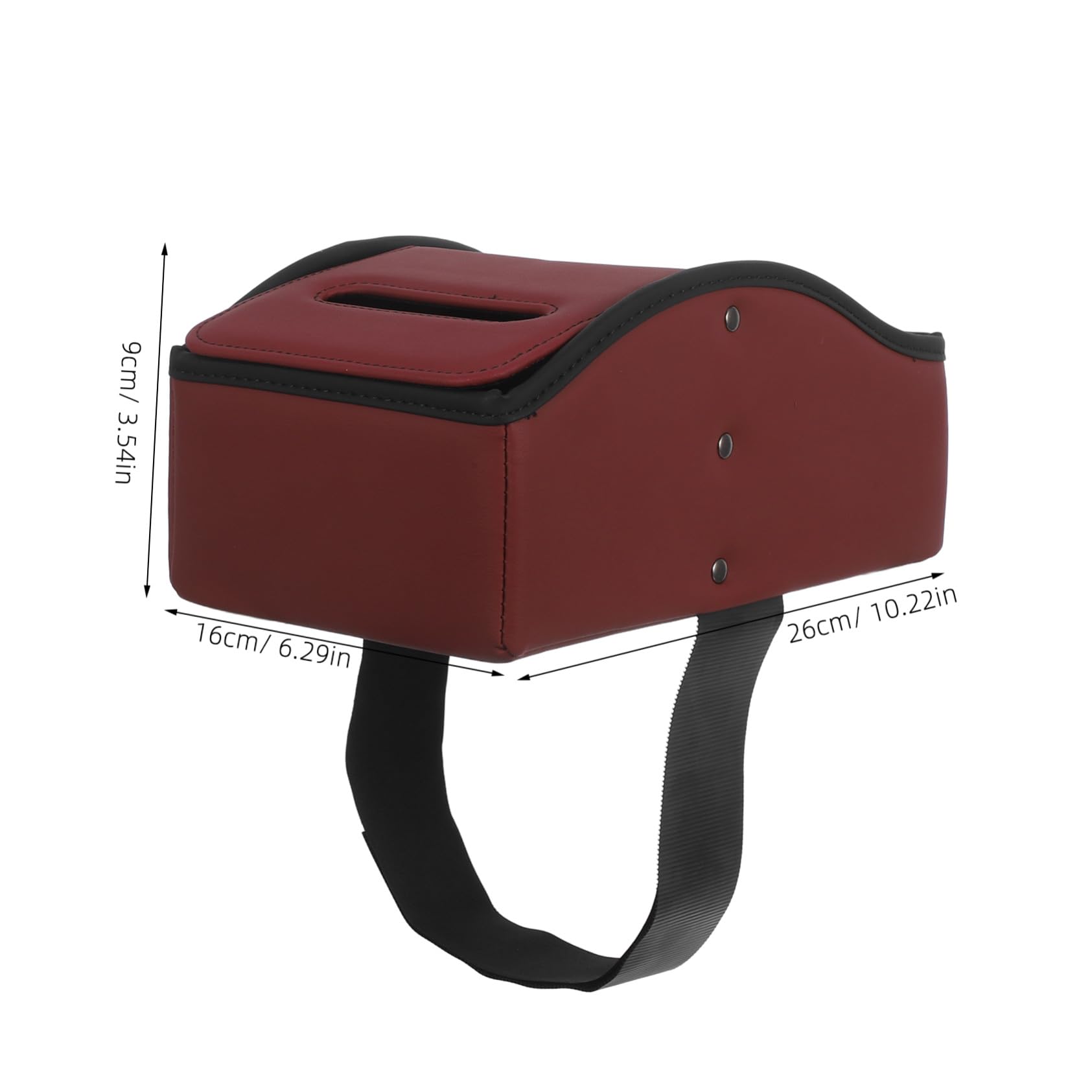 Scatola Porta Fazzoletti per Auto in PU Organizer Bracciolo Posteriore per Consolle Centrale Supporto per Tissues e Piccoli Oggetti Custodia Rosso Elegante e Pratica