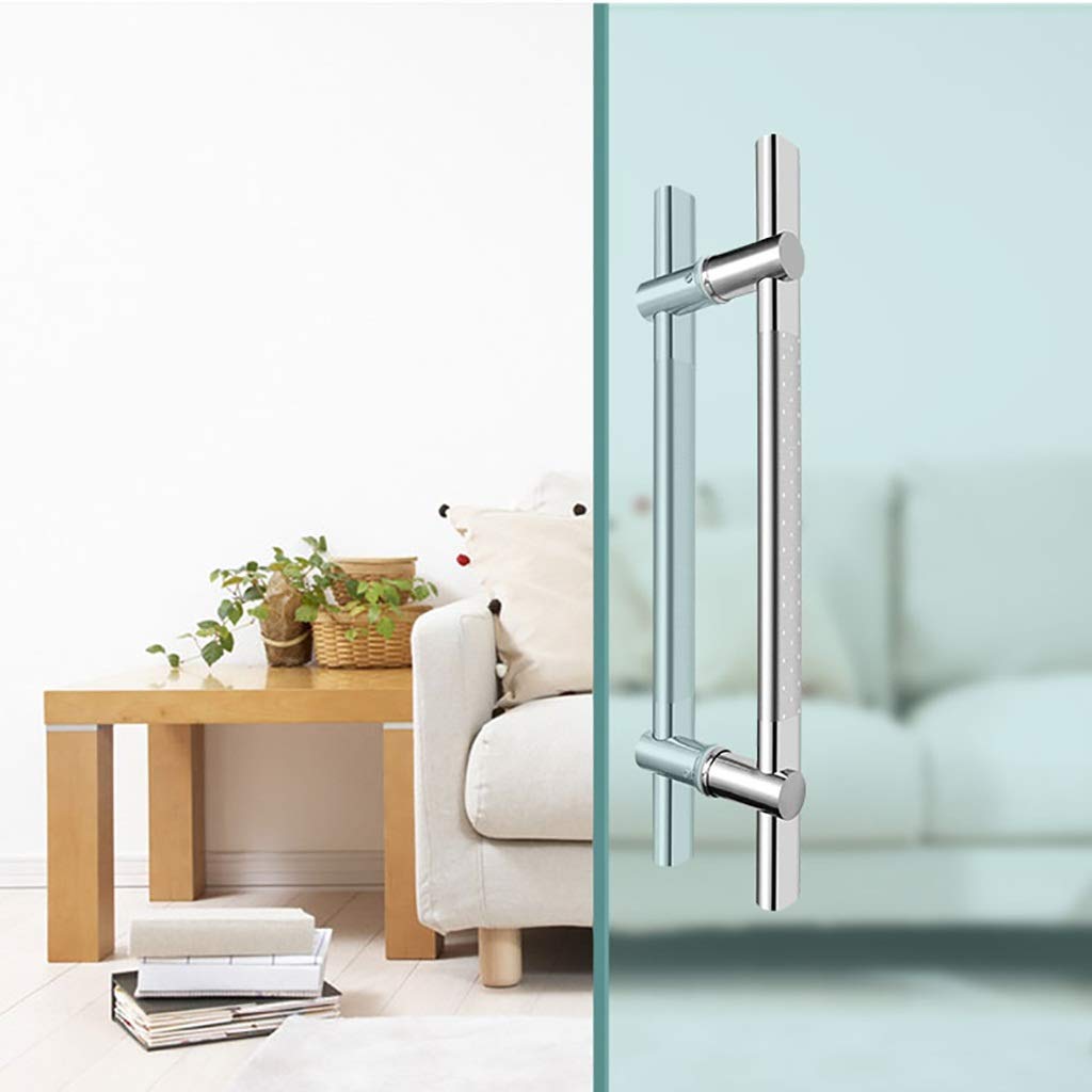 Manilla para Puerta de Cristal, Manilla Comercial de Tubo Plano de Acero Inoxidable Cepillado de Alta Resistencia para Puertas de Empuje y tracción/Manilla para Puerta de Madera, 3