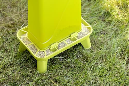 Kerbl Hobbyfarming Futterautomat mit Standfüßen, Automatische Futterzufuhr, Inkl. Standfüße, Abnehmbarer Deckel, Wetterbeständig, Leichte Reinigung, Transparenter Behälter, Für Geflügel, 5,5l, grün