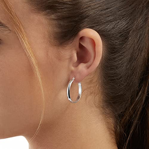 Image of Amazon Essentials 14K Gold or Sterling Silver Plated Polished Dome Hoop