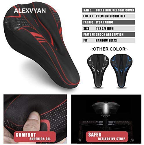 Image of Alexvyan Silicon Gel Soft Bicycle Saddle Seat & Cycling Cushion Pad Cycle Cover (Black with White)