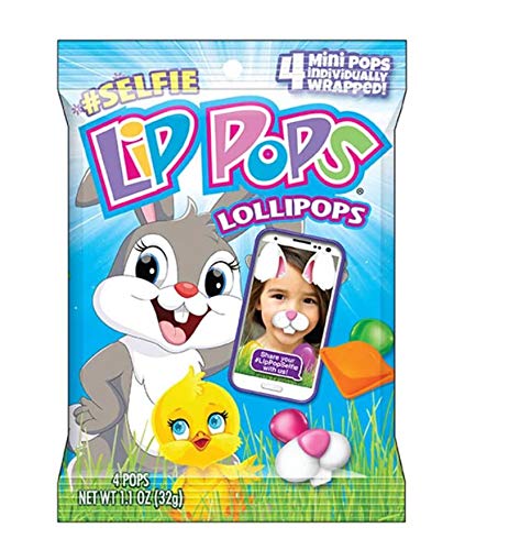 Mini piruletas Selfie Lip Pops de Pascua, envueltas individualmente, con forma de boca de conejo y pollito, juguetes de relleno de cesta para niños,