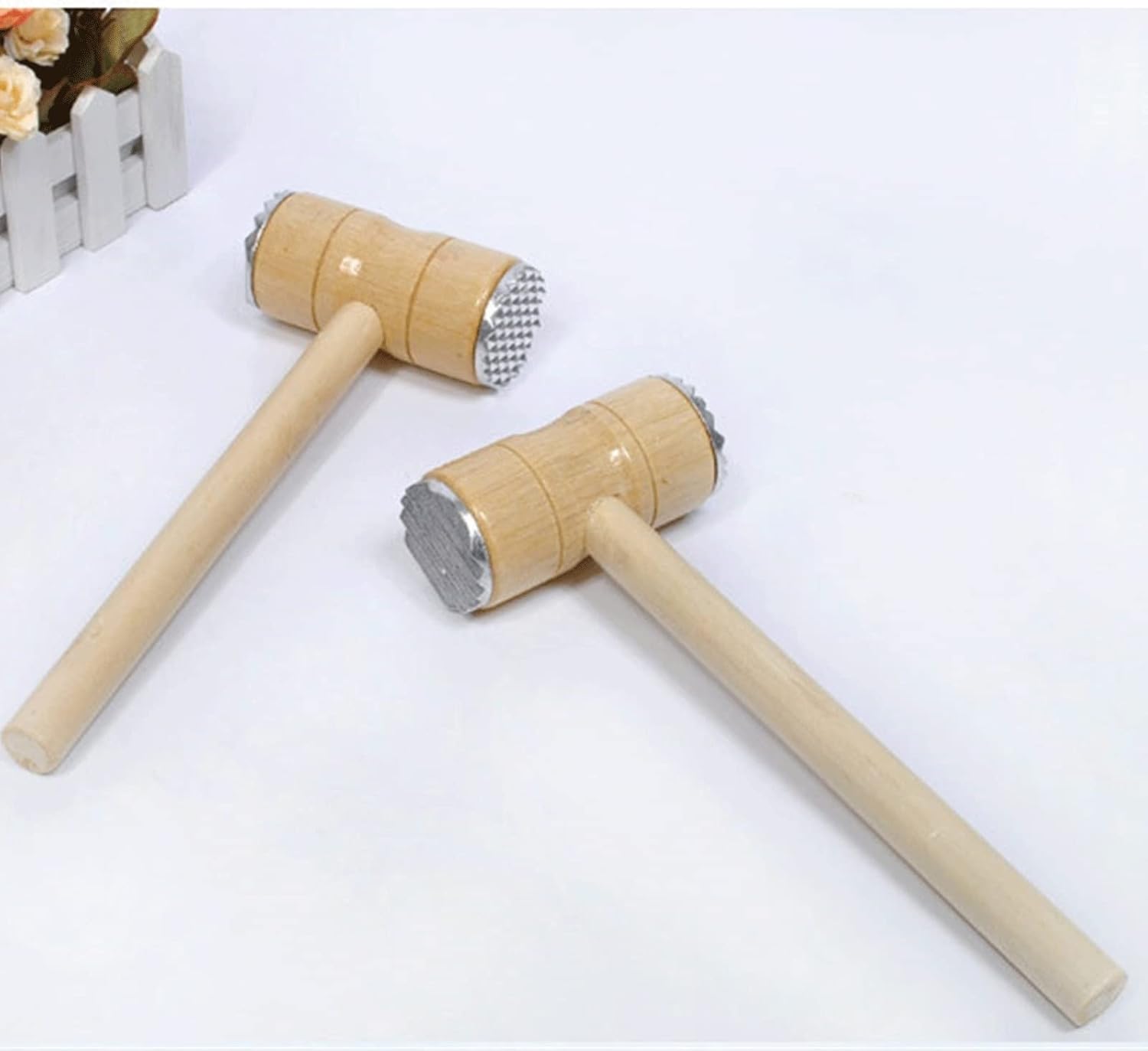 Food Hammer Wood Metal Hammer Meat Mallet Tenderizer Steak Beef Pork Chicken Hammer Kitchen Tool