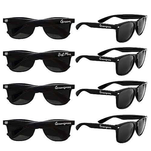 8 Pack Groomsmen Sunglasses - Wedding Sunglasses Set for Groomsman Proposal Gifts, Bachelor Party Favors