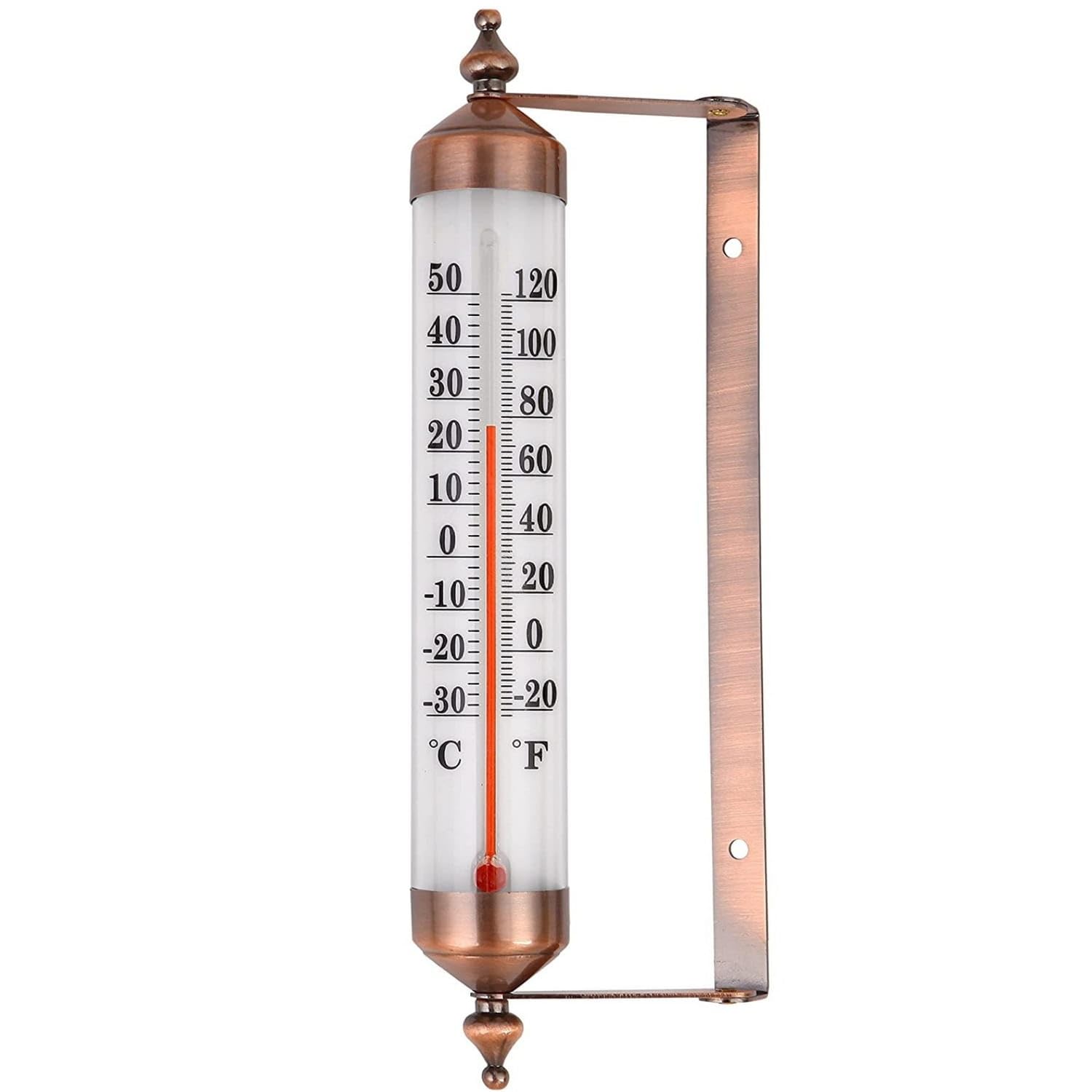 Hanging Garden Thermometer Decorative Outdoor Thermometer Dual Scale Instrument Vertical for Gardeners, Patio, Greenhouse, Antique Bronze-image-37