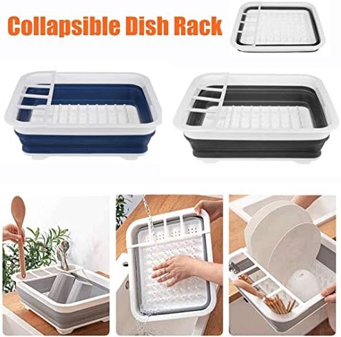 D L D Premium Collapsible Dish Drainer - Durable Folding Dish Draining Board - Space Saver for Travel, Small Kitchens, Caravans, Houseboats, Camping, Tents - Hygienic & Practical Dish Rack Drainer