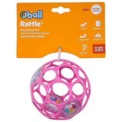 Bright Starts Oball Rattle Easy-Grasp Toy - Pink, Ages Newborn - 1 Count (Pack Of 1) #TOP6