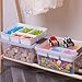 Citylife 17 QT Storage Box with Removable Tray Closet Organizers and Storage Clear Storage Container for Organizing, Craft, Tools, Files, Office Supplies, 4 Packs