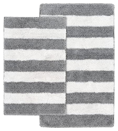 Garland Rug Beach Stripe Washable Bath Rug Set – 2-Piece