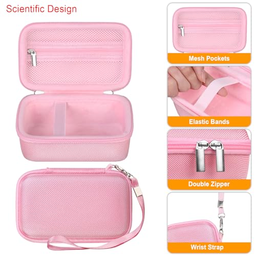 Image of Elonbo Camera Case for Canon PowerShot G7 X Mark III / G7 X Mark II /Canon Powershot SX740 HS / SX730 HS / SX720 HS Digital Camera, Carrying Case with Mesh Pocket fits Cables Battery, Bright pink