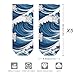 4TH N Women's 5-Pairs Casual Fashion Elastic Ankle Socks, Outdoor Sports Low Cut Sock for Office, Home, Daily Essentials (Japanese Ocean Sea Blue Wave)