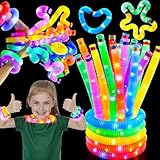 JOYIN 9 Pack Halloween Glow Sticks Party Favors for Kids, Light Up Pop Tubes Glow Necklaces Bracelets Party Supplies for Toddlers Boys Girls Birthday Gifts, Christmas, Goodie bags
