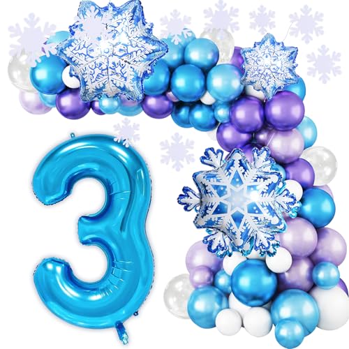 Girls Frozen Balloon Garland Arch for Snow Birthday Party Decorat...