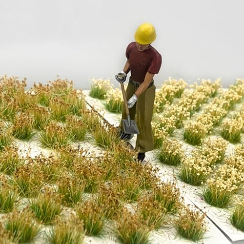 Woohome 2 Boxes Static Grass Tuft Model Grass Tufts Railway Artificial Grass Bushy Tuft Flower Cluster Vegetation Groups for Train Landscape Railway Artificial Grass Modeling - Image 3