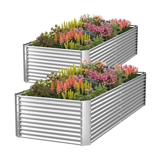 CATMANOR 2 Pack 8x4FT Tall Galvanized Raised Garden Bed Outdoor,Metal Garden Bed for Vegetables,Steel Raised Beds for Gardening,Above Ground Garden Box for Flower-Y2G