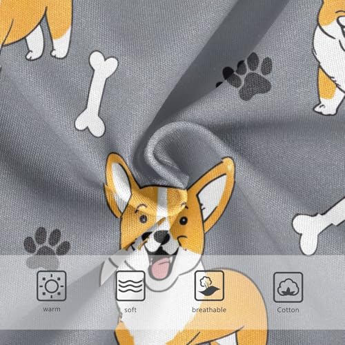 Playful Corgi Dogs Gray Toddler Underwear Custom 2t Cotton Panties for Girl Animal Kids Briefs Undies3