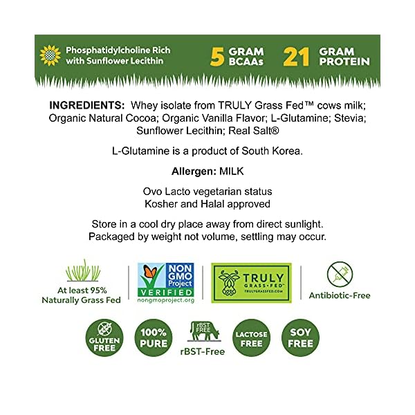 Marigold Grassfed Whey Isolate Protein Powder Rich Chocolate Malt