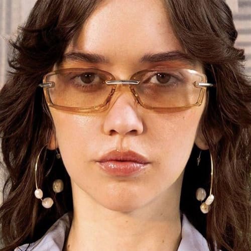 Rimless Candy Color Sunglasses Metal Temples Women's Sun Glasses UV Protection Dressing Eyewear Accessories4