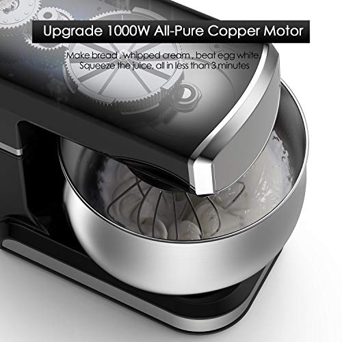 Lilpartner Stand Mixer, 1000W Professional Electric Kitchen Mixer Food Mixer, 6-Speed Tilt-Head Dough Mixer with 4-Qt Stainless Steel Bowl, Mixing Beater, Whisk, Dough Hook, Scraper &Splash Guard