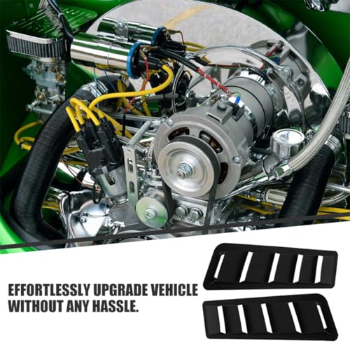 Cubierta de ventilación del capó en ABS negro con kit de 4 piezas protectoras para coche 6