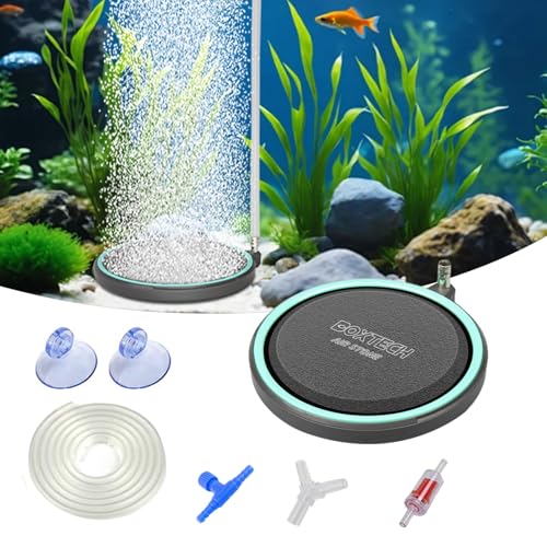 boxtech Aquarium-Nano-Luftstein,Aquarien Ausströmer Sandplatte Set,Aquarium Diffusor für gelösten Sauerstoff Belüfter Stein(50 MM)