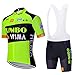 QPROX Cyclisme Manches Courtes Set Cyclisme Maillot Set Maillot de vélo Homme Manches Courtes+ Pantalon de 5D Coussin à Bretelle Ensemble Personnalisation Pro Team Vélo Moto VTT