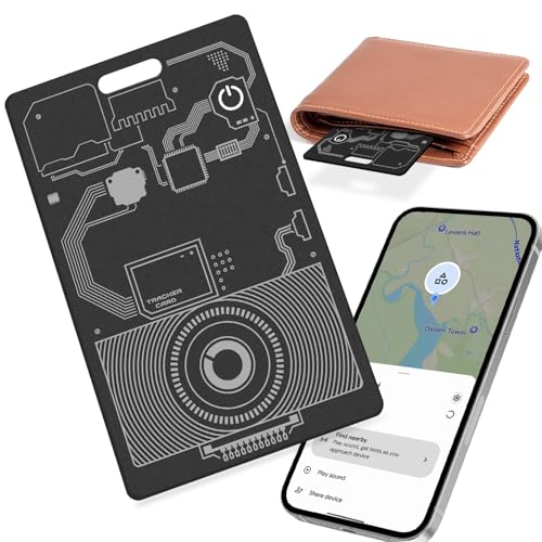Wallet Tracker Card Android, IP68 Waterproof Rechargeable Smart Tracking Card for Wallet Compatible with Google Find Hub (Android Only) Bluetooth Item Locator for Luggage Tags, Passports, Purse
