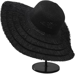 قبعة شمس ناعمة وقابلة للطي للنساء مع حافة بشراشيب للأنشطة الخارجية والحماية من الشمس على الشاطئ والعطلات والسفر