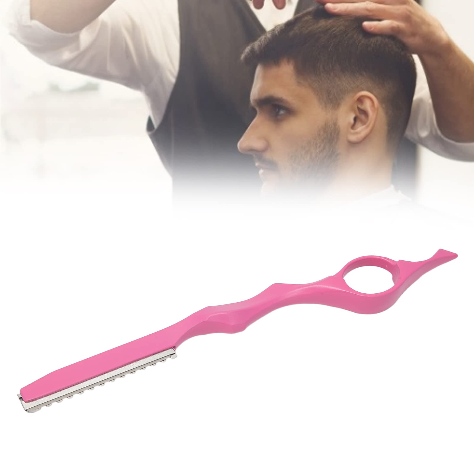 Naroote Rasoio per Sfoltire i Capelli, Rasoio Tagliacapelli Professionale Lame Affilate Rosa per Uomo