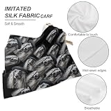 SMAZDFXX Langhaar-Hund mit Hut, modisches Kopftuch für Frauen, seidenartig, Bandana, Halstuch, Satin, quadratische Schals, Geschenke