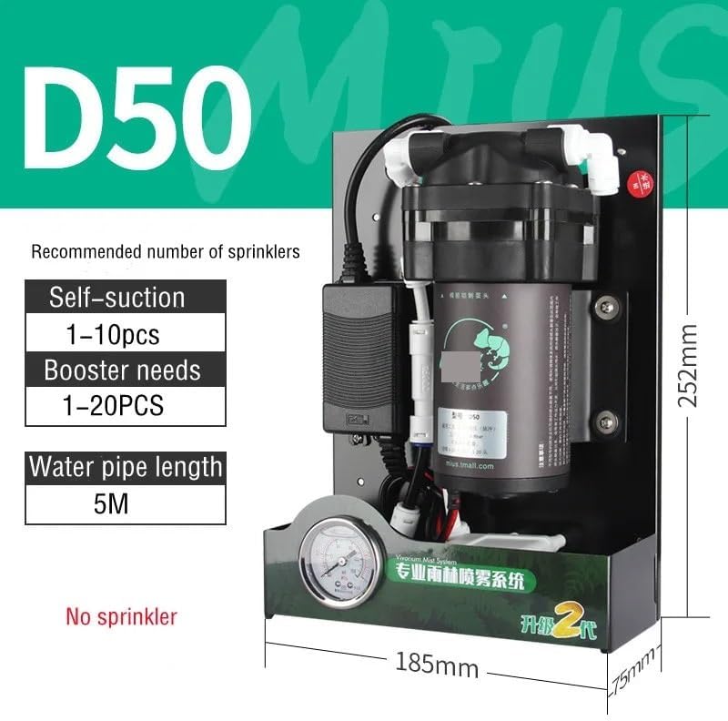 D Series Reptiles Fogger Humidifier Rainforest Silent Pump Fog Machine Rainforest Garden Spray for Reptile Terrarium(D50)