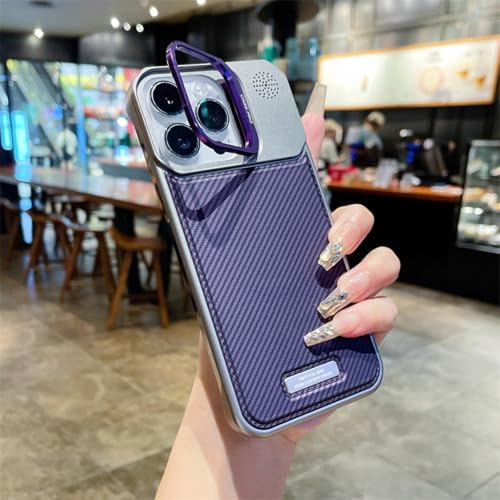 Coque iPhone 14 fibre de carbone avec support d'objectif et induction