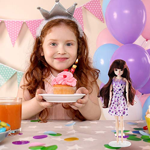 Skylety 20 Pieces Doll Stand Support 3.1 Inch Doll Stand Transparent Plastic Mini Doll Stand Clear Doll Display Holder Action Figures Doll Accessories for 11.5 Inch Dolls