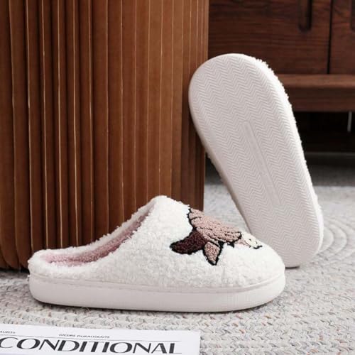 Image of Highland Cow Slippers for Women Plush Scottish Highland Cow Animal Slippers Warm Non Slip Home Indoor Slippers