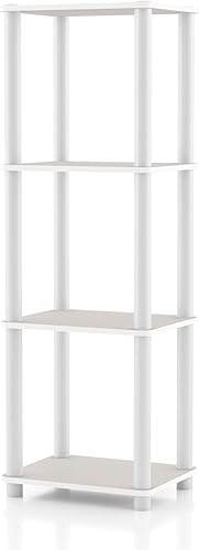 Miniatura 33 de Homes: Inside + Out Apexa Unidades de Estantería Estrecha Moderna de 4 Niveles, Estantes de Exhibición para Coleccionables, Estante de Pie de Fácil