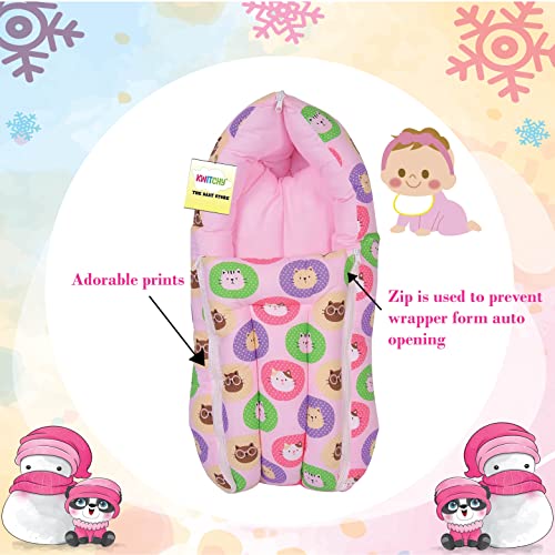 Image of Kwitchy Baby Bedding Set New Born Baby Bed | Mattress | Mosquito Net | Play Gym | Playmats | Cotton | Infants | Gift Combo | Bed with Hanging Toys (0-6 Months) Pink (2PCS Set)